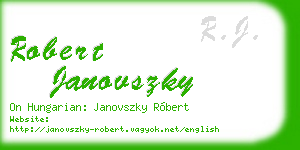 robert janovszky business card