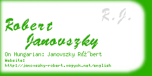 robert janovszky business card